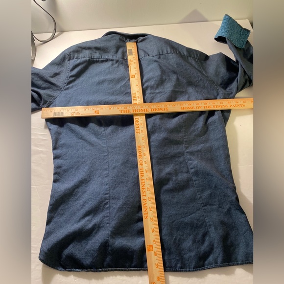 Ted Baker Endurance Men's Flip Cuff Dress Shirt Blue 17.5 34/35 - Picture 7 of 7